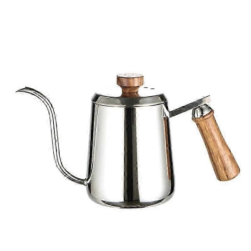 300600ml ανοξείδωτο ασημένιο στόμιο Gooseneck βραστήρα καφέ χύστε πάνω από το λεπτό στόμα ρετρό τσαγιέρα με την κλίμακα