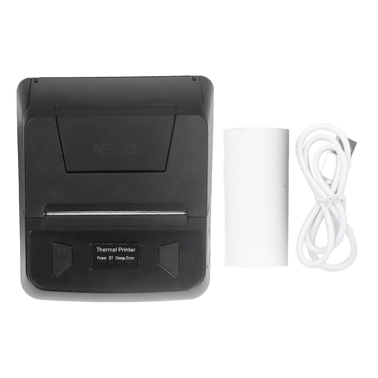 80mm Thermal Printer USB Bluetooth Barcode Printer High Speed Portable Printing Machine for Windows XP 7 8 10