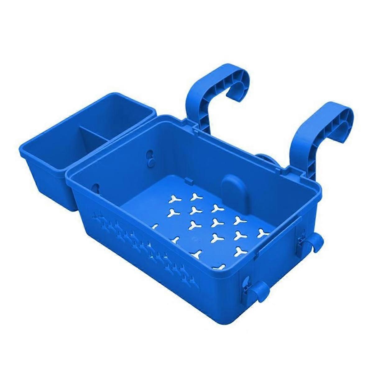 Portable Poolside Storage Basket Tray with Cup Holder Above Ground Pool Accessories Poolside Storag