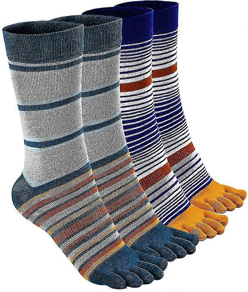 Mens Toe Socks Cotton Athletic Running Ankle Five Finger Crew Socks