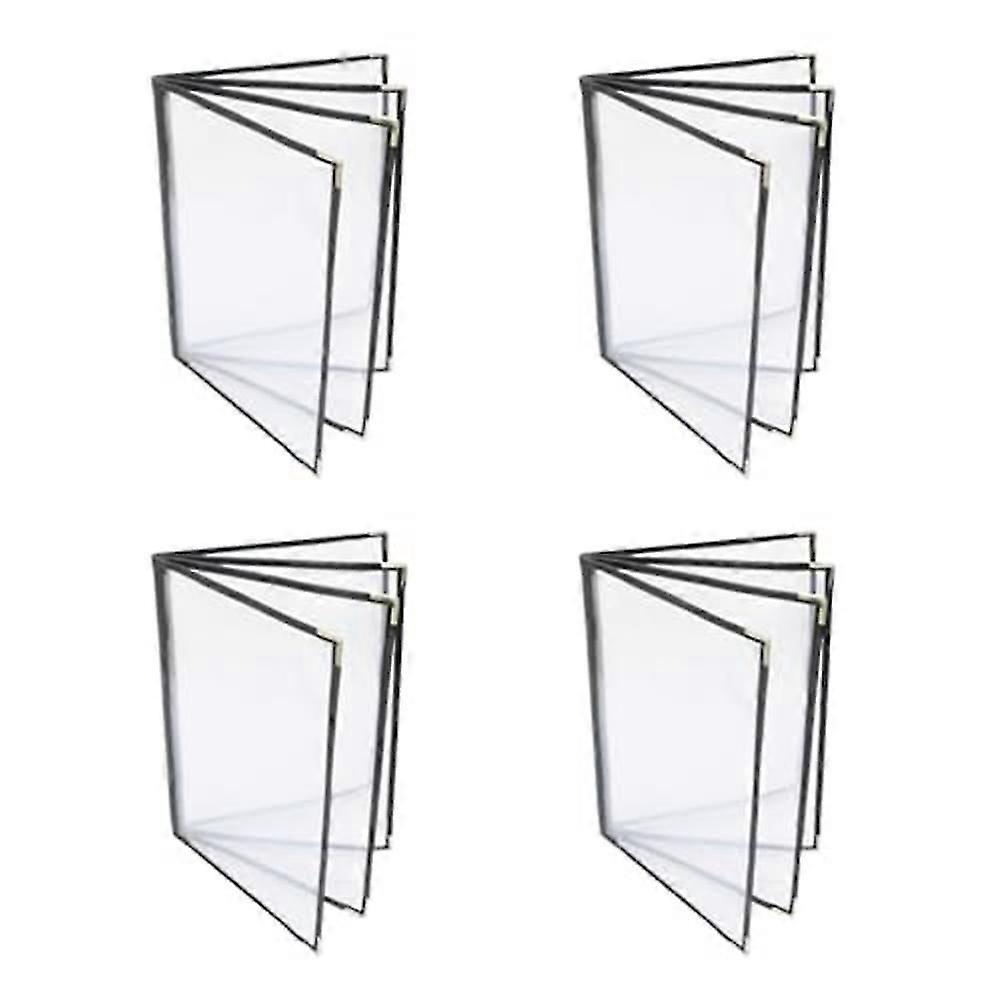 Lot de 4 protège-menus, 8,5 x 11 pouces, support de menu 4 pages 8 vues, protège-menus de restaurant pour format A4