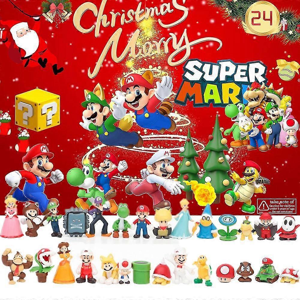 2023 Χριστούγεννα Super Mario Bro Φιγούρα 24 ημέρες αντίστροφη μέτρηση Advent Ημερολόγιο Παιδικά παιχνίδια Χριστουγεννιάτικα δώρα