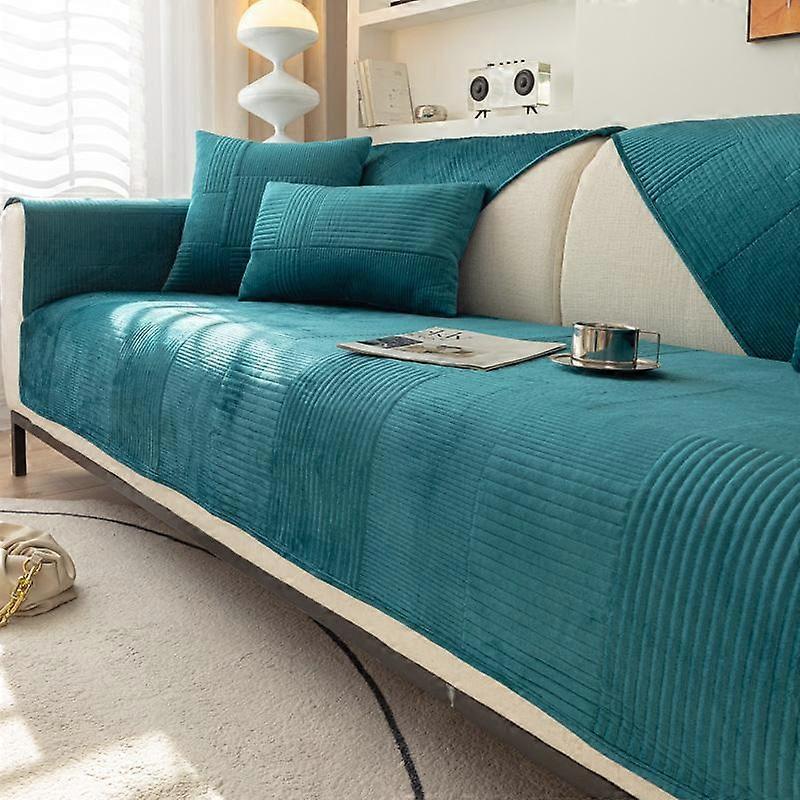Thicken Velvet Sofa Covers Non Slip Sofa Mat Winter Warm Washable Couch Slipcovers for Living Room Solid Color Soft Sofa Towel