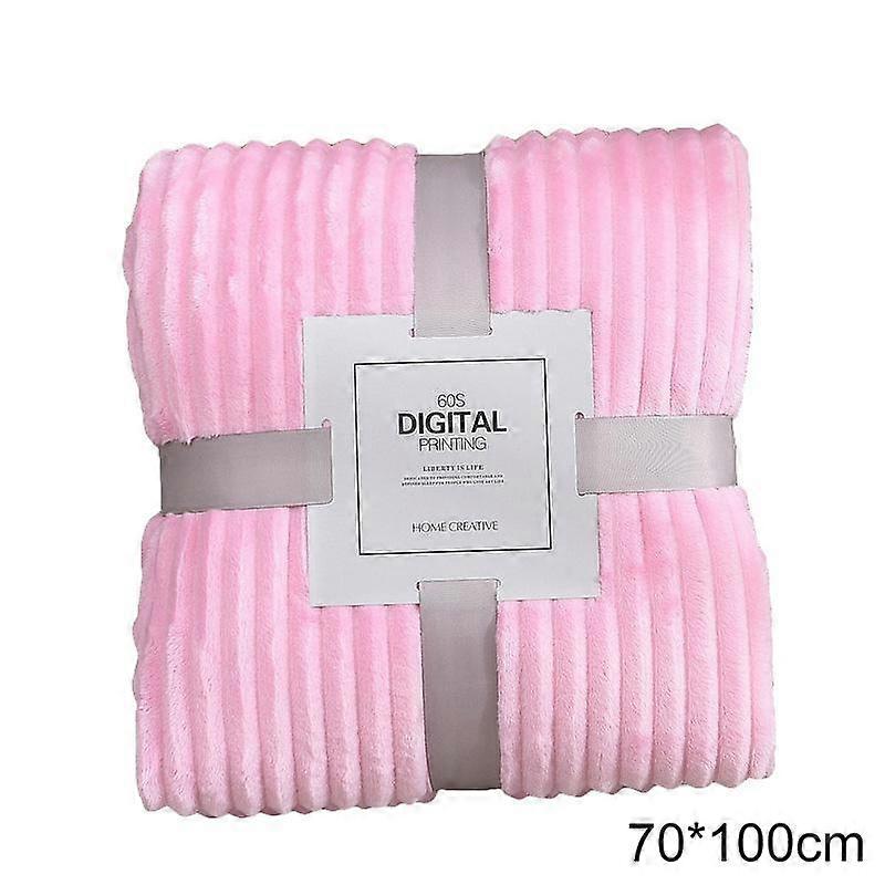 1PC Flannel Wide Striped Throw Rug Small Blanket Thick Bedding Super Warm Sofa