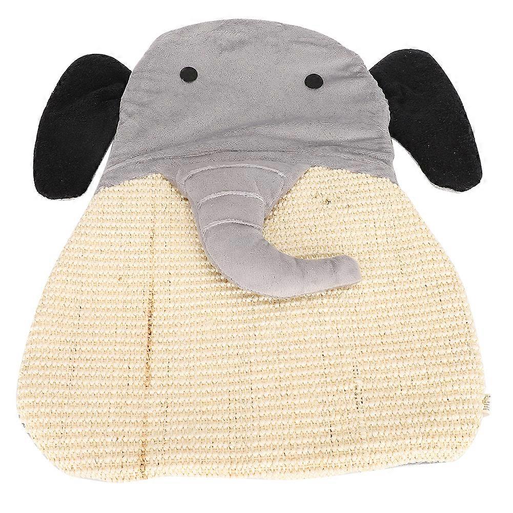 Cartoon Elephant Sisal Cat Scratch Mat for Kittens and Cats, Non-Slip, Durable, 24x18 Inches, Eco-Friendly Material