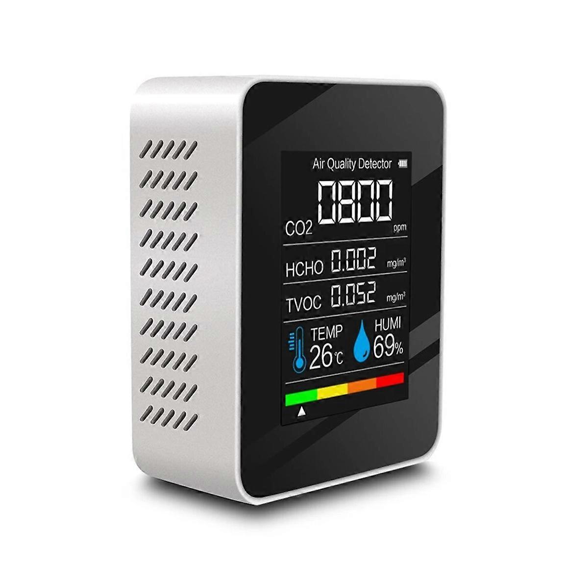 Smart home 5-in-1 formaldehyde detector, high-precision professional-grade indoor air quality formaldehyde detector-white·MT05