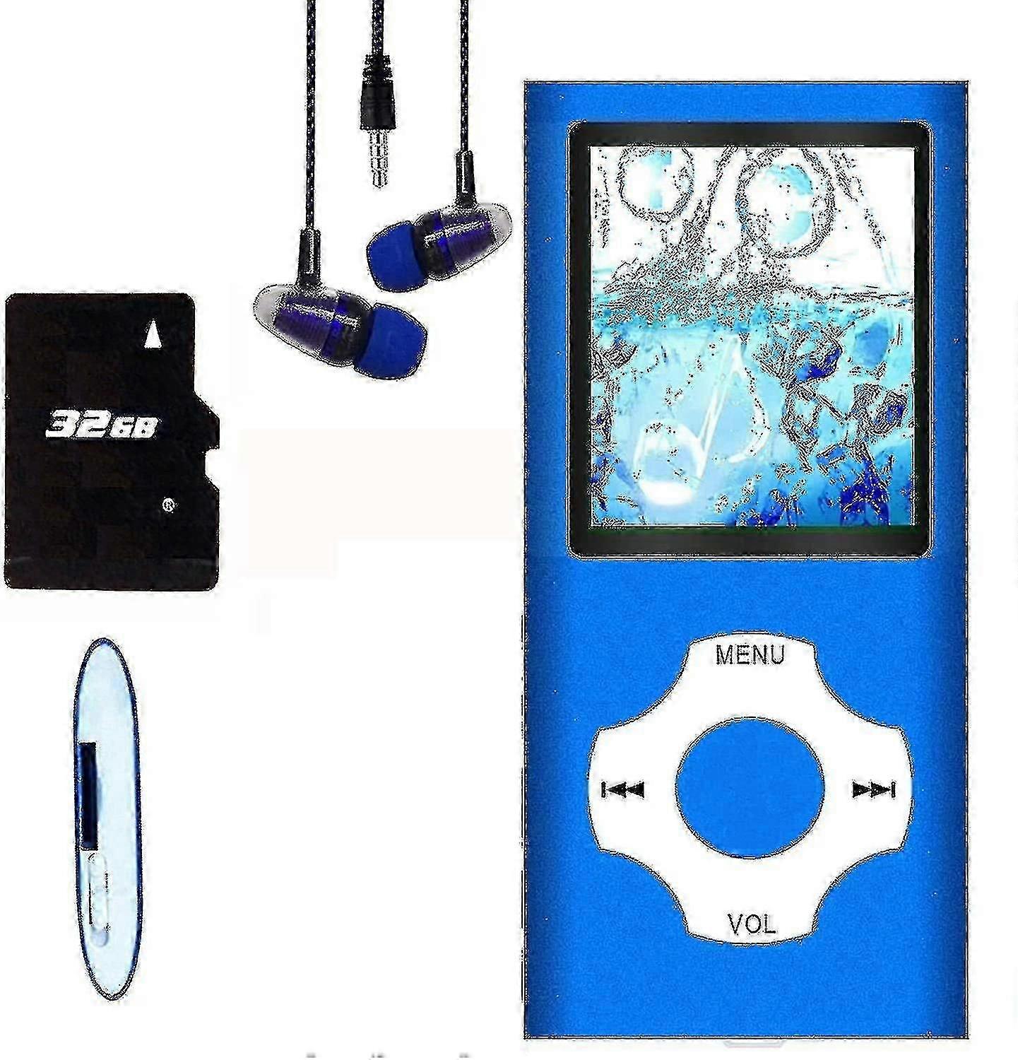 Compact Digital MP3/MP4 Player with LCD Display, 1.82 Screen, and Expandable Memory (16GB/32GB/64GB SD Card)