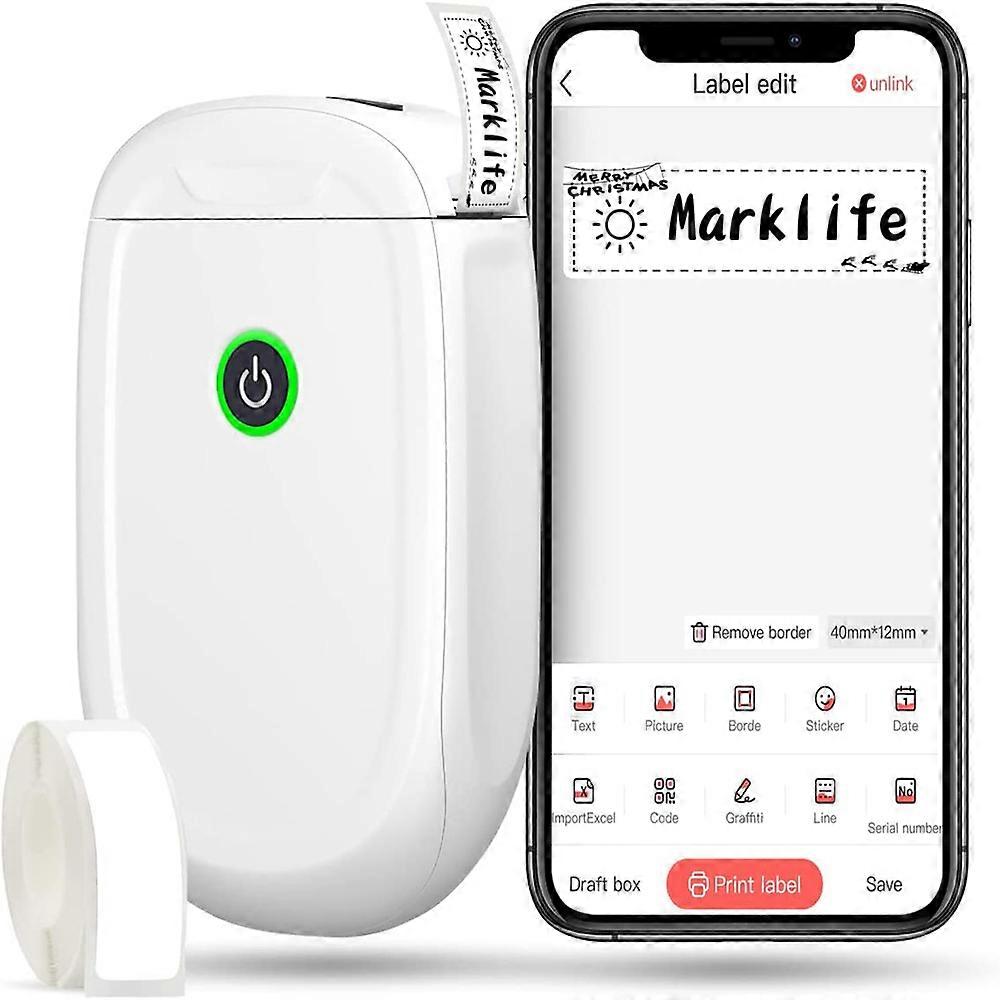 Thermal Wireless Printer, Rechargeable Battery: Inkless Printing Bluetooth Label Maker for Home and Office Organization, Direct Thermal Printing with