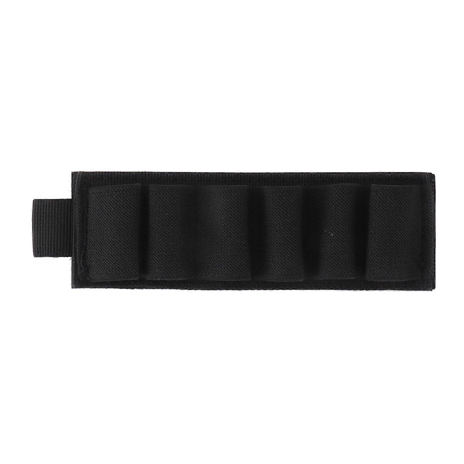 Flashlight Battery Holder, Charger, Elastic Nylon, Storage for 6 Batteries, Pen, Glow Stick, Tool Holder, Black Pouch