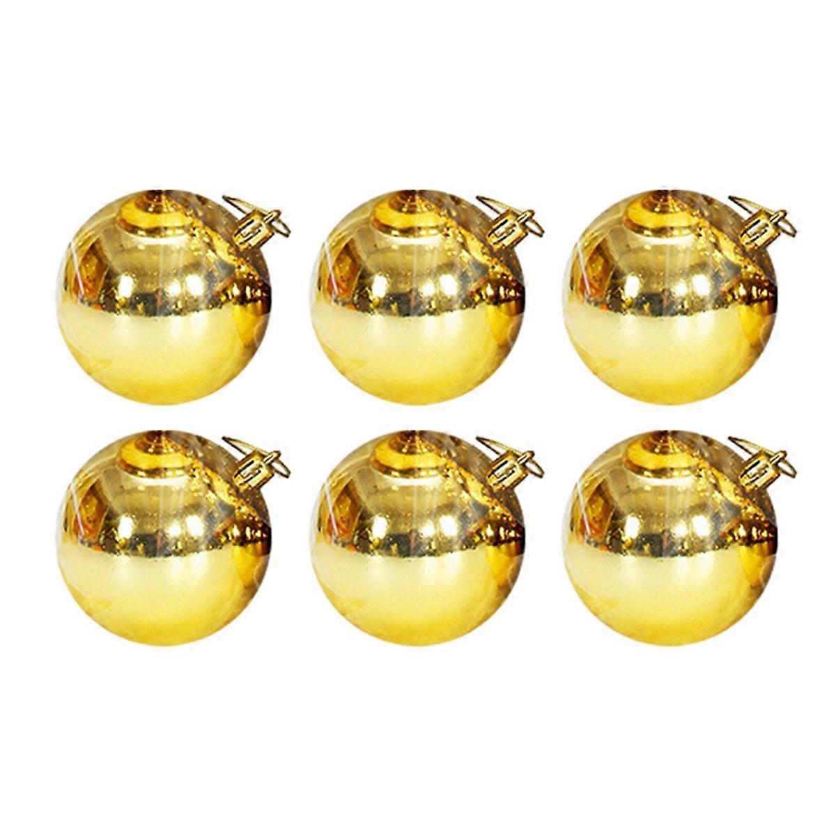 8cm 6Pcs Light Christmas Ball Christmas Tree Decorative,Gold