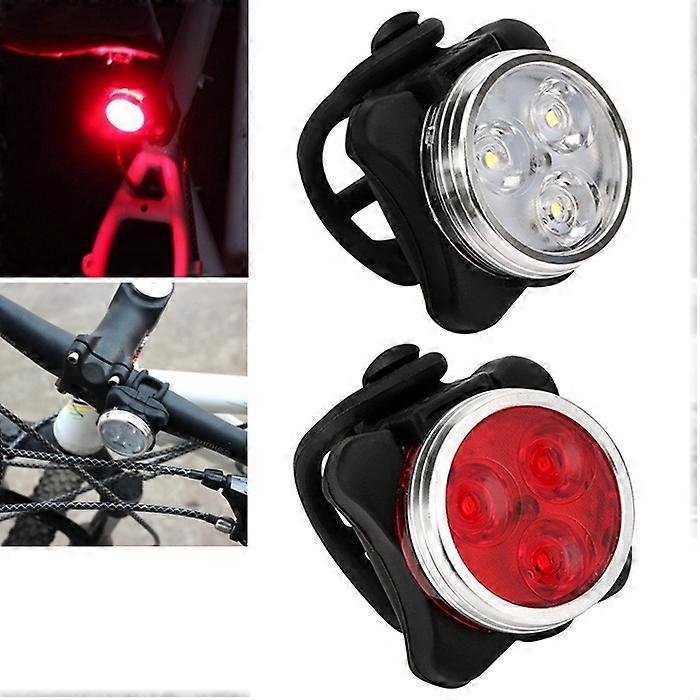 2 PCS HJ-03050LM COB Lamp Bead USB Charging Four-speed Dimming Waterproof Bicycle Headlight + Taillight Set