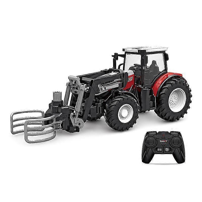 1/24 rc traktor med led lätt bonde engineering fordon 2.4g legering traktor modle lastbil jordbruk simulator leksak för pojkar kid present