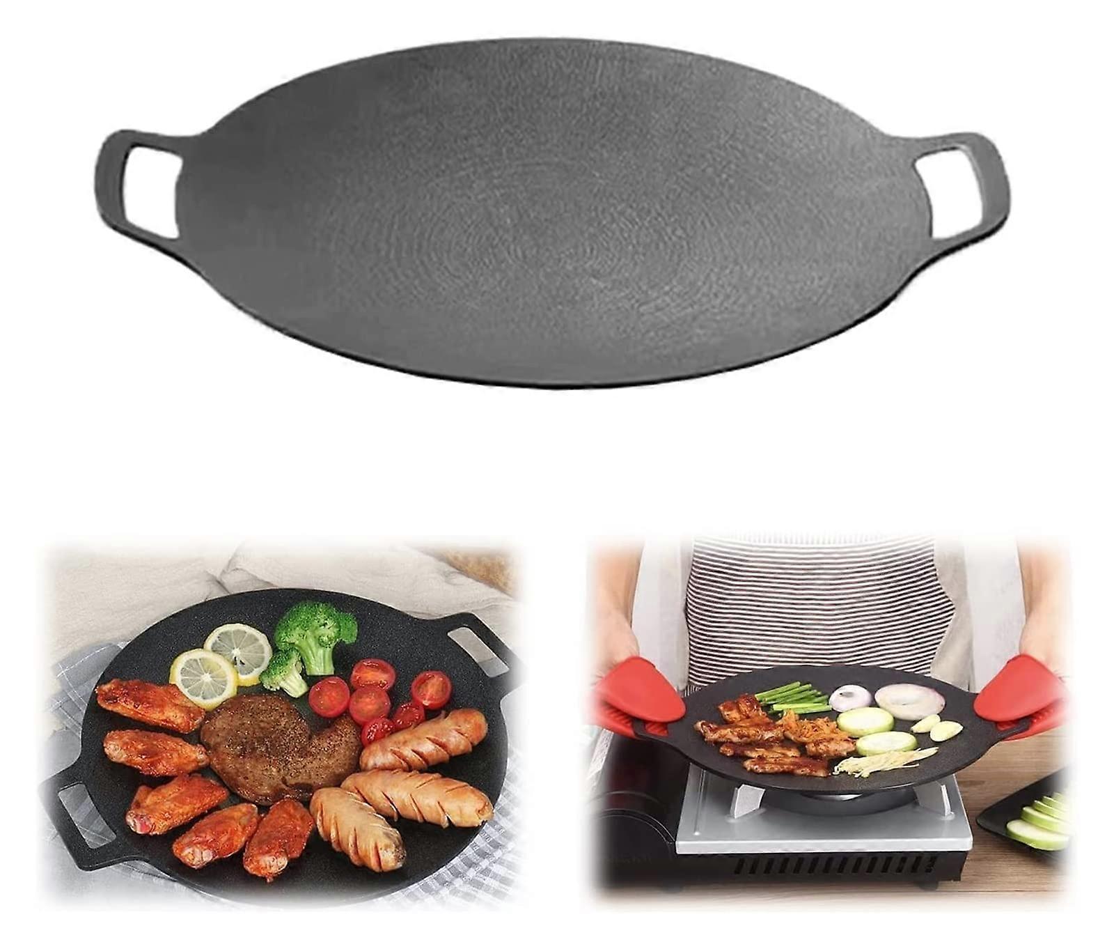 Grill pan Non-Stick Round Baking Pan, 8 in 1 Korean BBQ Grill Pan,Non-Stick Granite Coating,Round Griddle Pan, for Grilling, Frying, Sauteing