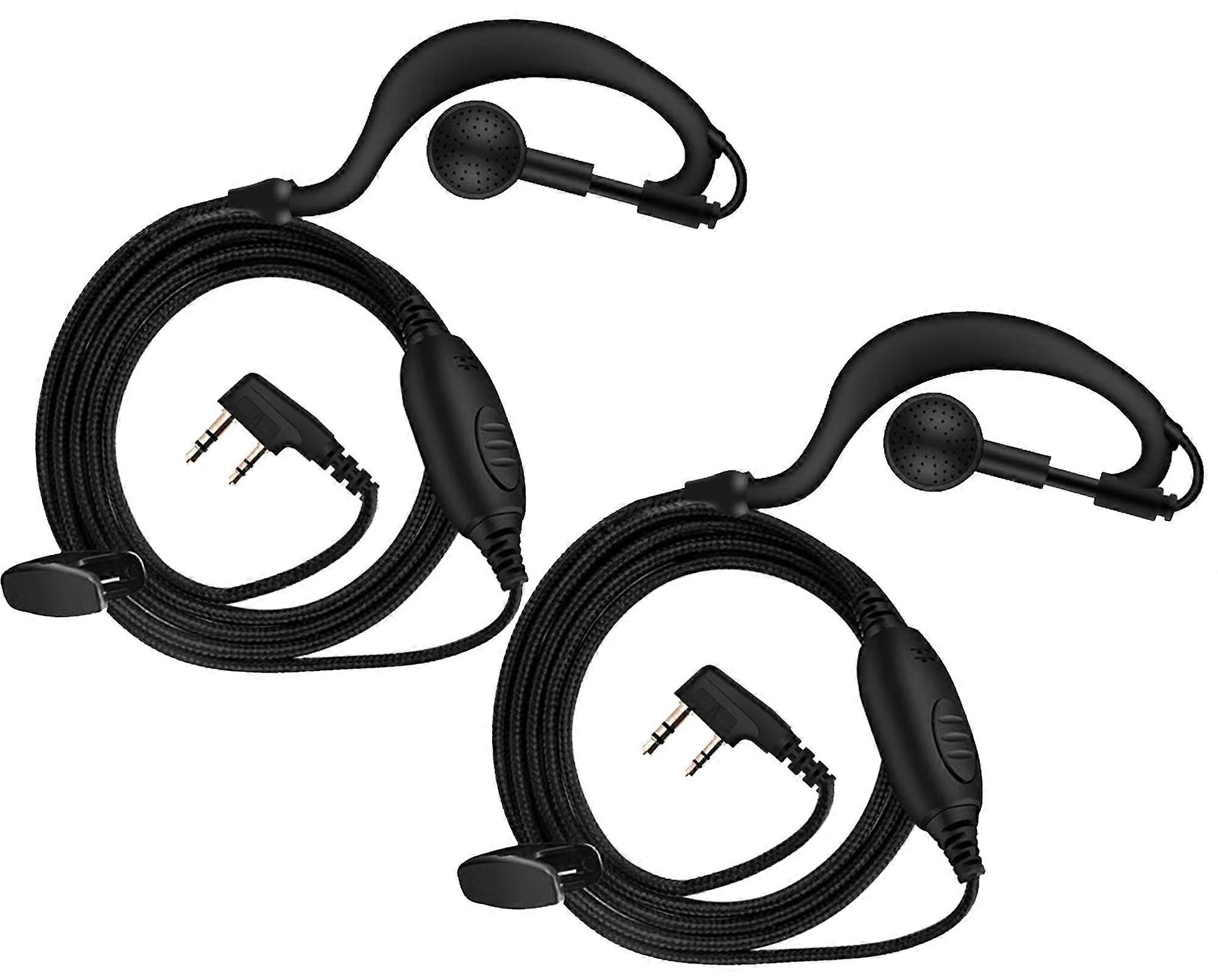 2 Pin Earpiece for Walkie-Talkie with Mic Braided Wire Security Two-Way Radio Headsets & Mic