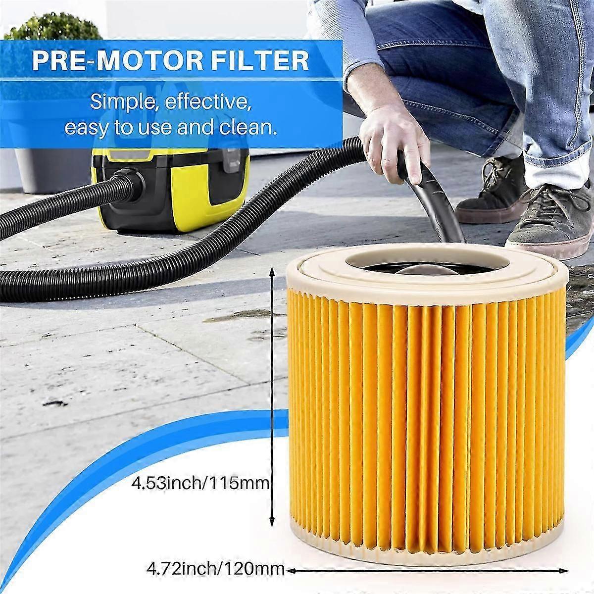 suitable for Cartridge Filter for Karcher Vacuum Cleaner WD3 Premium WD2 WD3 WD1 MV3 MV2 WD 3 P Extension Kit Aga-CHENG DU SI XI