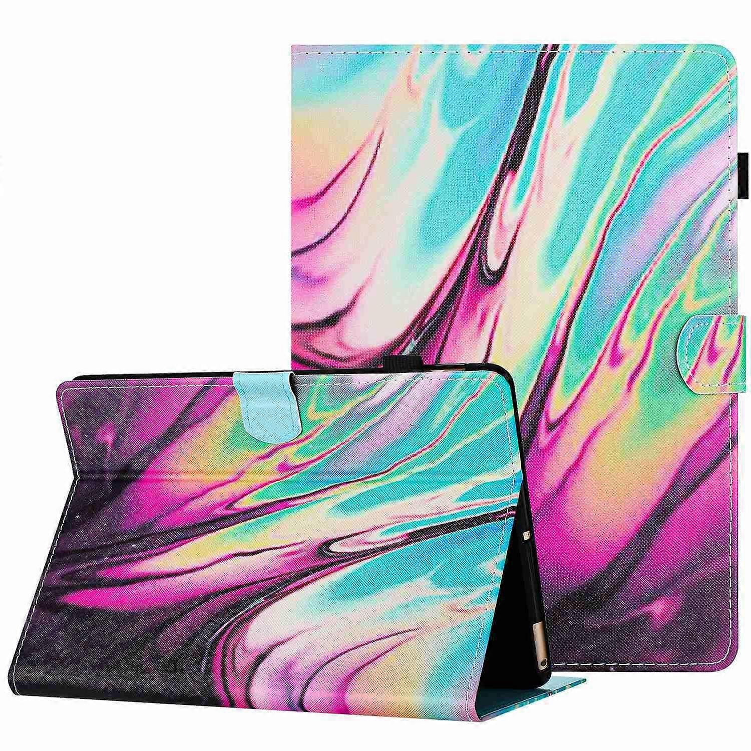 Marble Pattern Stitching Smart Leather Tablet Case
