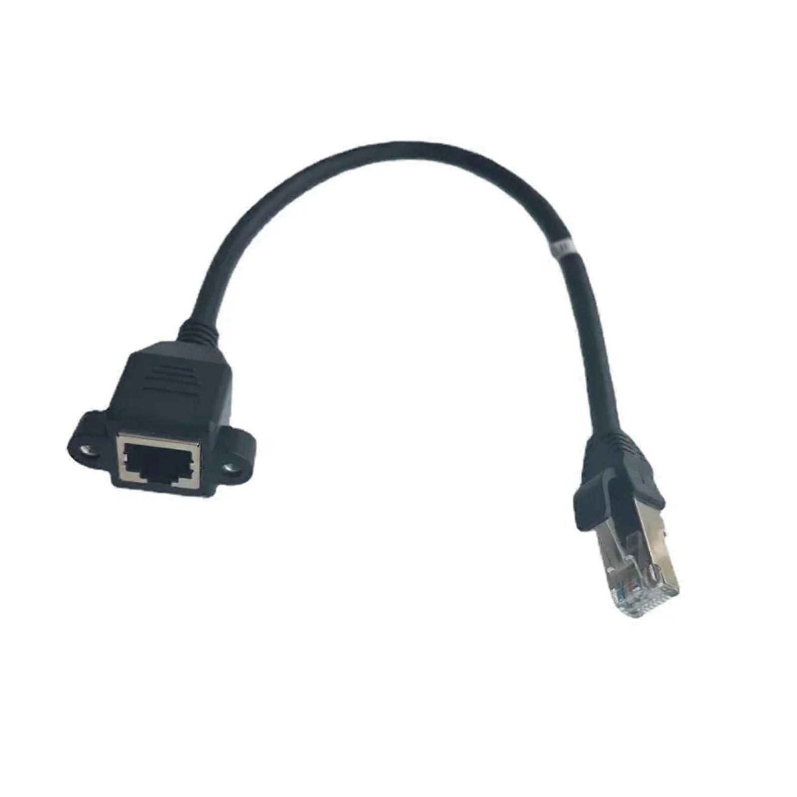 Cat6 Gigabit High Speed 1000Mbps Internet Cable RJ45 Network Cord LAN Male to Female Ethernet Extension Screw Panel Mount(60cm)