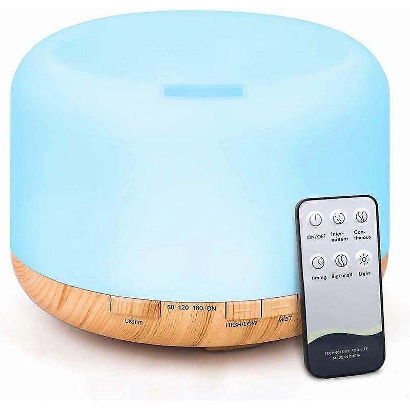 Essential Oil Diffusers, 500ml Ultrasonic Aromatherapy Diffuser with Remote Control, Waterless Auto-Off Humidifier Diffuser with 4 Timer and 7 Color M