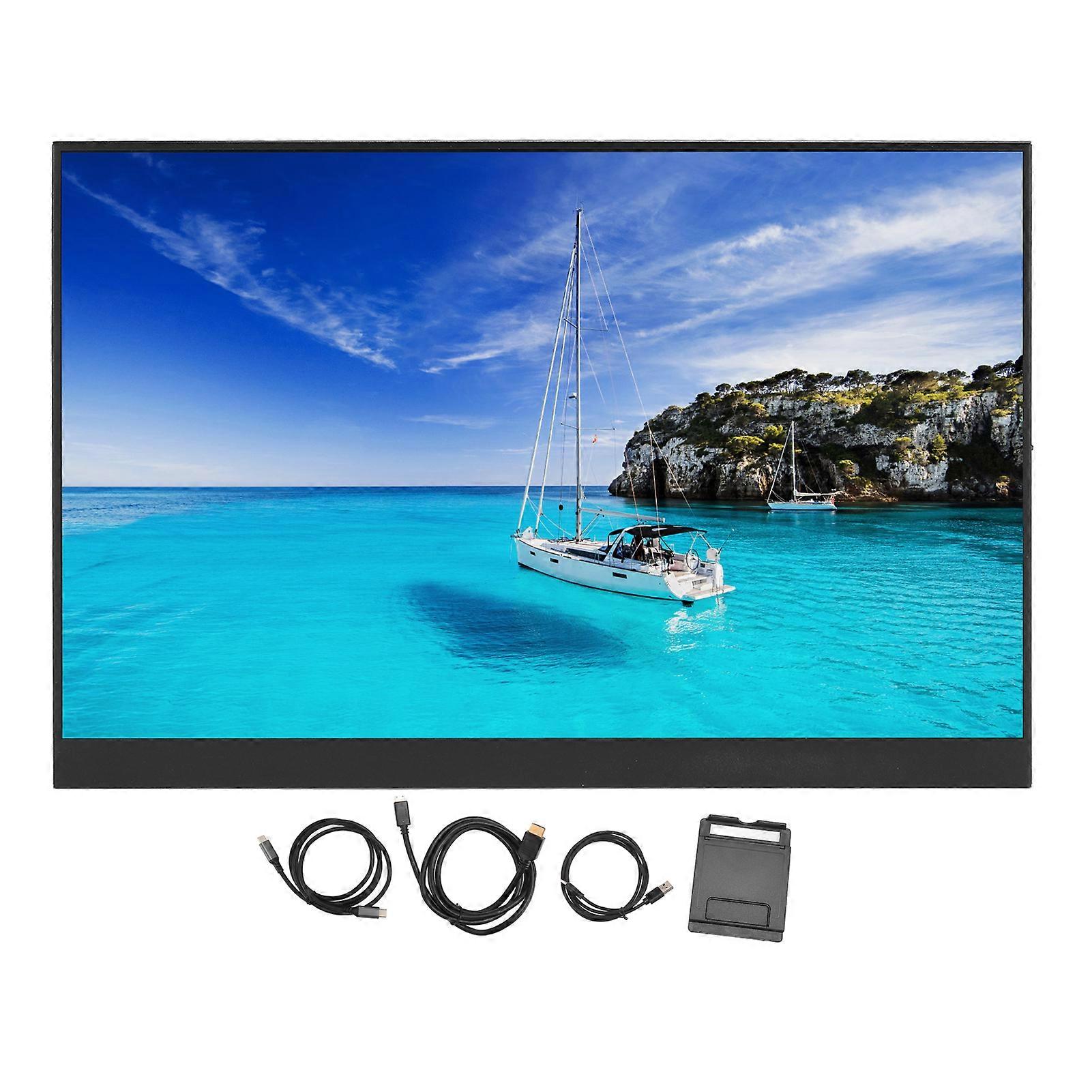 4K FHD IPS Portable 16 Inch USB Type C Laptop External Second Screen Display with Dual Speakers PC Phone for Switch