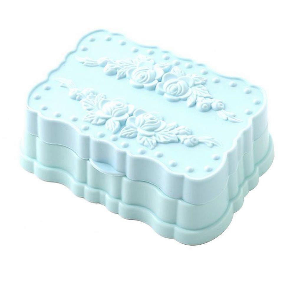 Plastic Zeepbakje Houder Rek met Drainage Frame Design Badkamer Toilet Zeep Organizer (Blauw)