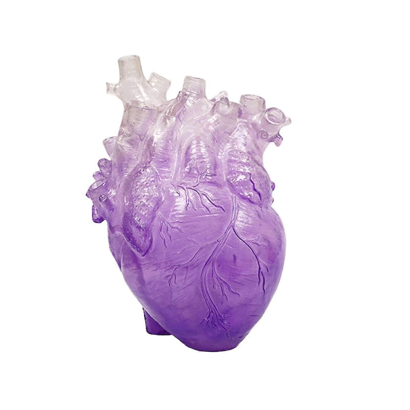 Vase en forme de coeur Résine transparente Creative Nordic Home Room Decor Unique Simulation Vases à fleurs anatomiques