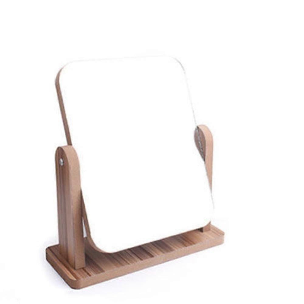 Vanity Makeup Mirror with Natural Bamboo Stand,DoubleSided 360 Degree Swivel Magnifying Mirror,Portable Table Desk Countertop Mirror Bathroom Shaving 