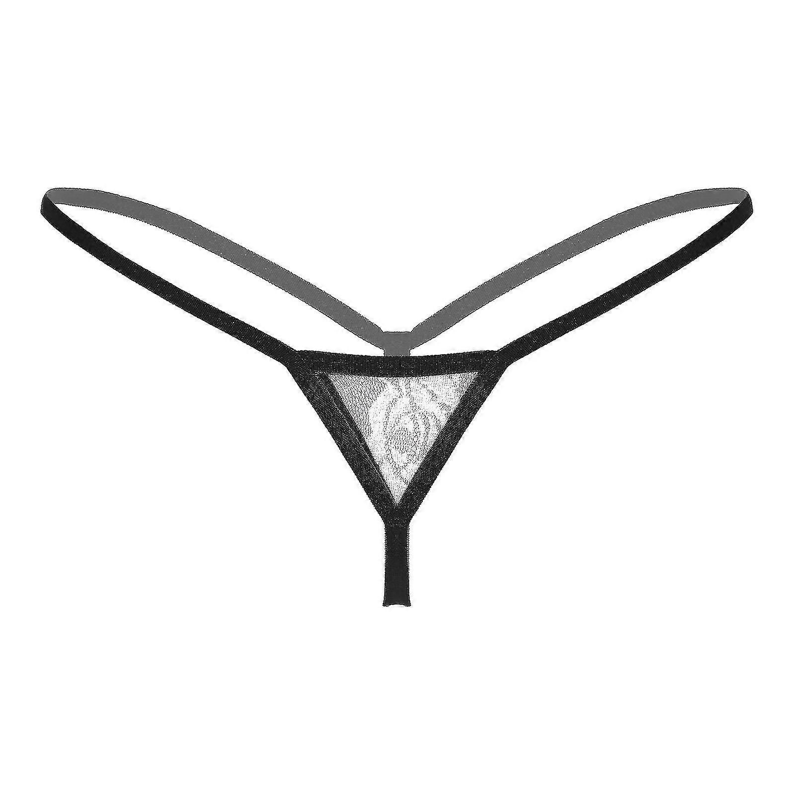 Naisten läpinäkyvä pitsi Micro Thongs G-strings alushousut Pikkuhousut Matala vyötärö Joustava vyötärönauha T-selkä Alusvaatteet Alusvaatteet
