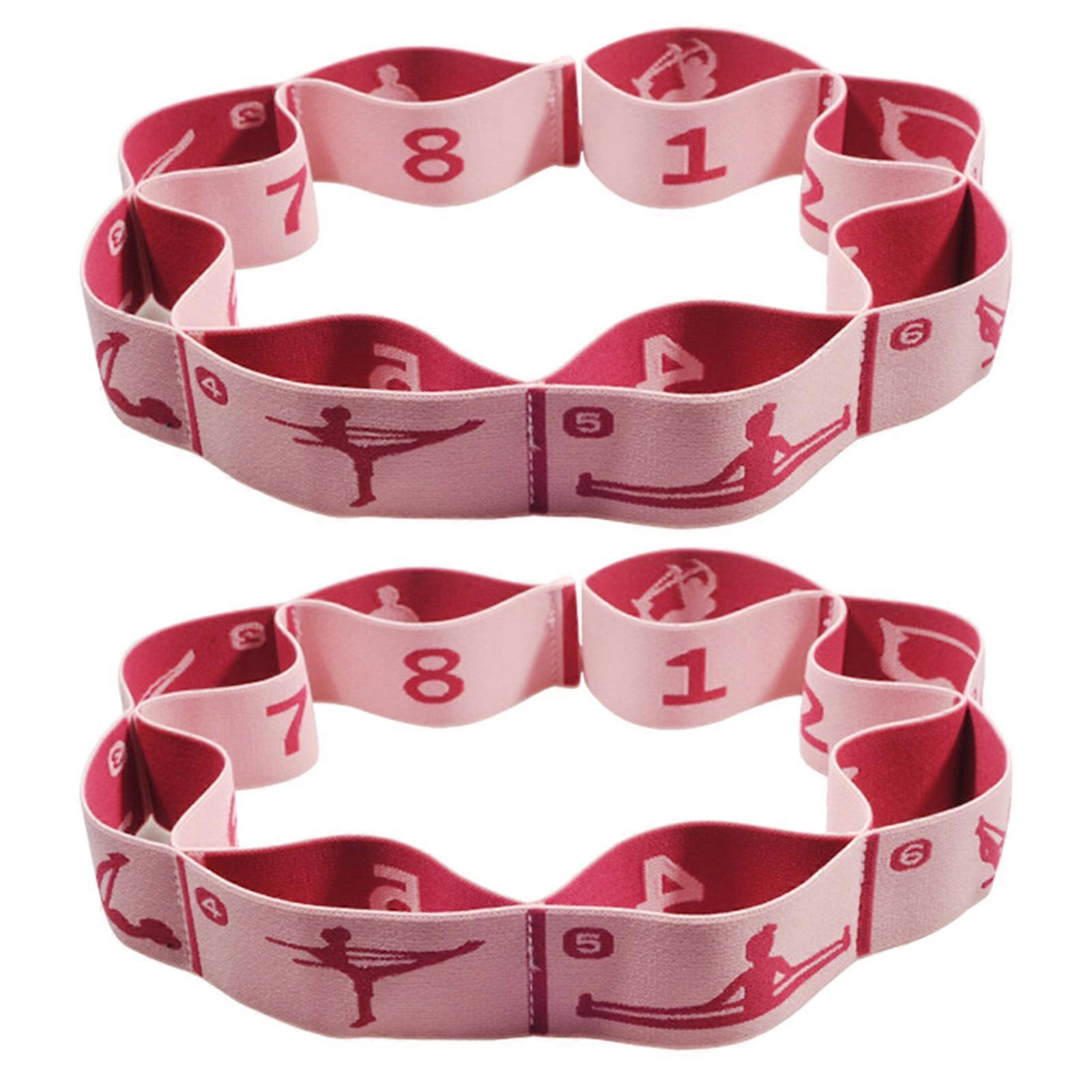 2pcs Stretching Band Gymnastics with 8 Regulable Loop Resistance Band for Outdoor Workouts