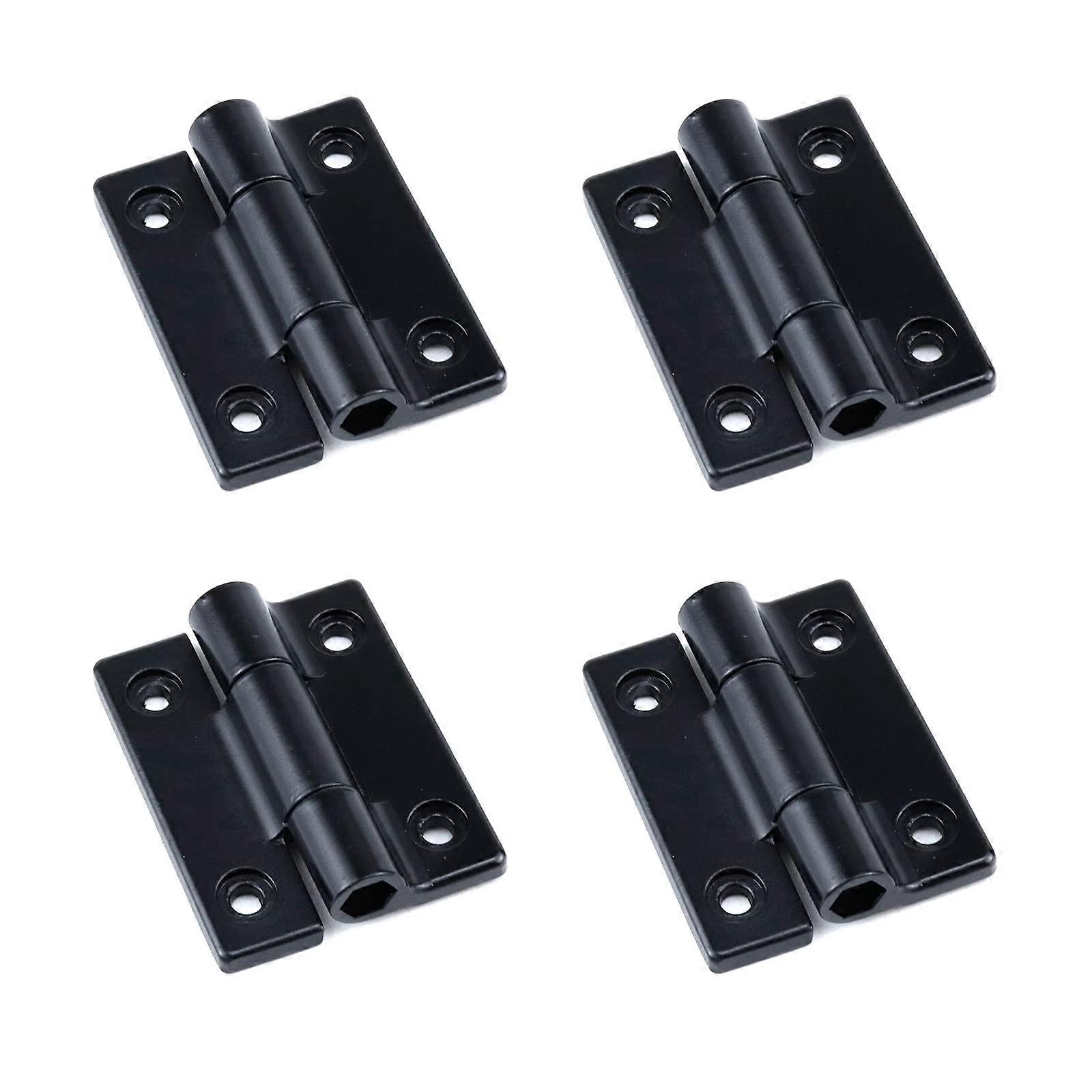 Adjustable Position Control Hinges 4-Pack, Black Metal Countersunk Bushing Hinges, 54 x 42 Mm, Torque 0.3-2 Nm