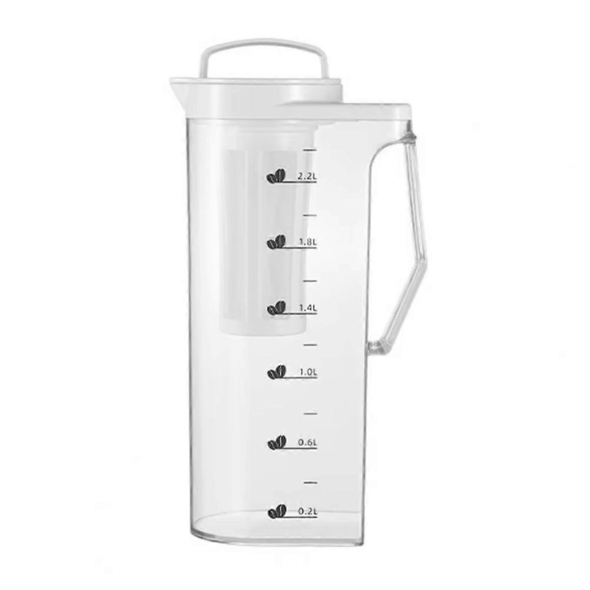 Large Water Pitcher 2.2L,Ideal for Fridge,Suitable for Hot and Cold Drinks, Perfect for Ice Tea,Jui