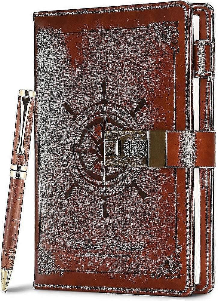 Diary With Lock,password Notebook With Pen,pu Leather Notebook With Lock