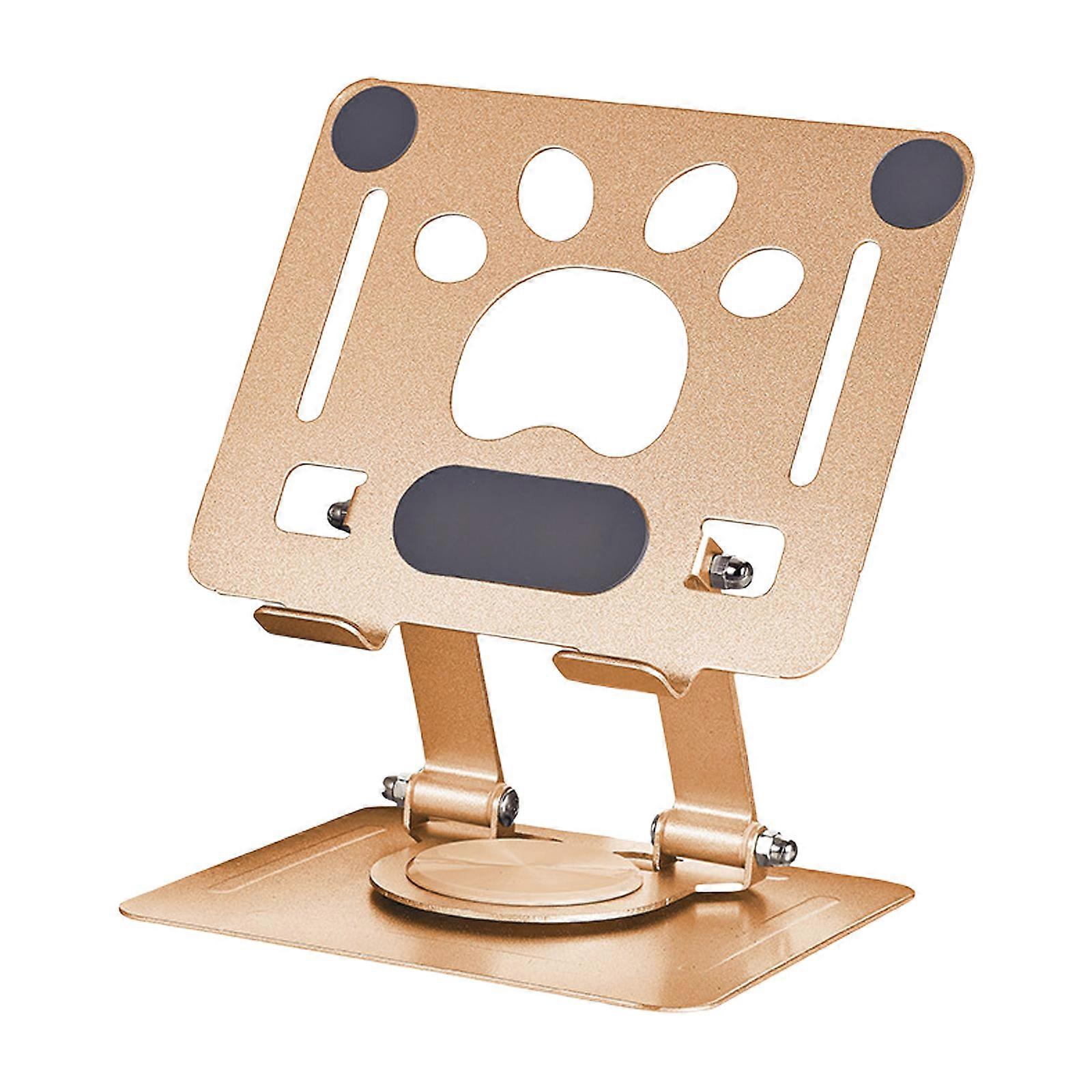 Portable Laptop Stand Foldable Support Base Notebook Stand Bracket 360 Degree Rotatable Laptop Computer Cooling Bracket  Gold