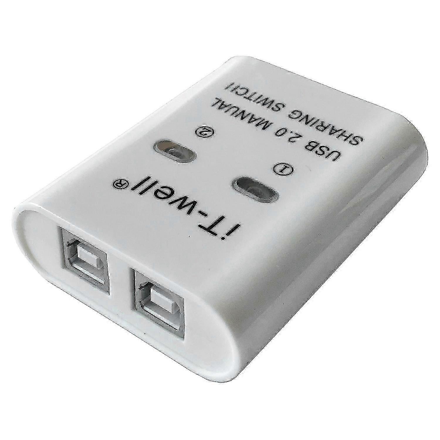 Usb Printer Sharing Device, 2 In 1 Out Printer Sharing Device, 2-port Manual Kvm Switching Splitte