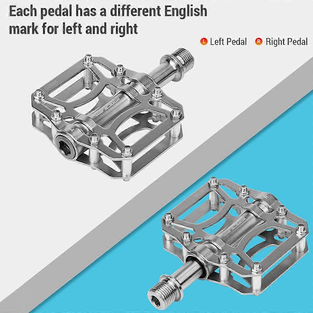 1 Pair Road Mountain Bike Pedals 3 Bearings Bicycle Pedals Ti Alloy Flat Pedals Lightweight Platform Pedal