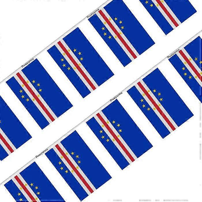 Garland – Cape Verde Flag – 14 x 21 cm – Polyester – To hang – 20 pieces