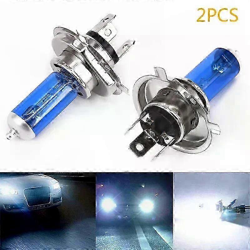 2x H4 100w 4500k Car Xenon Gas Halogen Headlight Headlamp Lamp Bulbs Blue Shell 12v Daytime Running Lights Super White Light