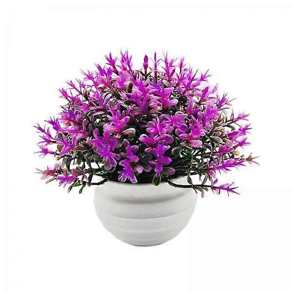 2x 装飾的な鉢のリアルなフェイクプラント - 家庭用のミニチュア盆栽レプリカと