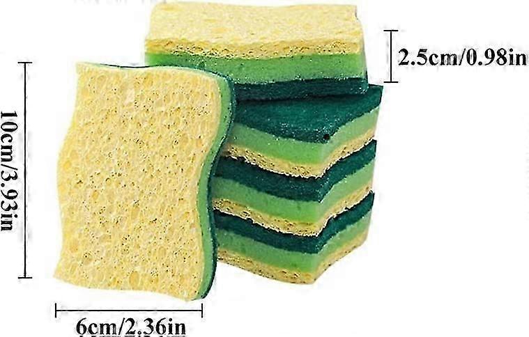 6 three-layer sponge brushes, pot cleaner, good antibacterial effect, high water absorption