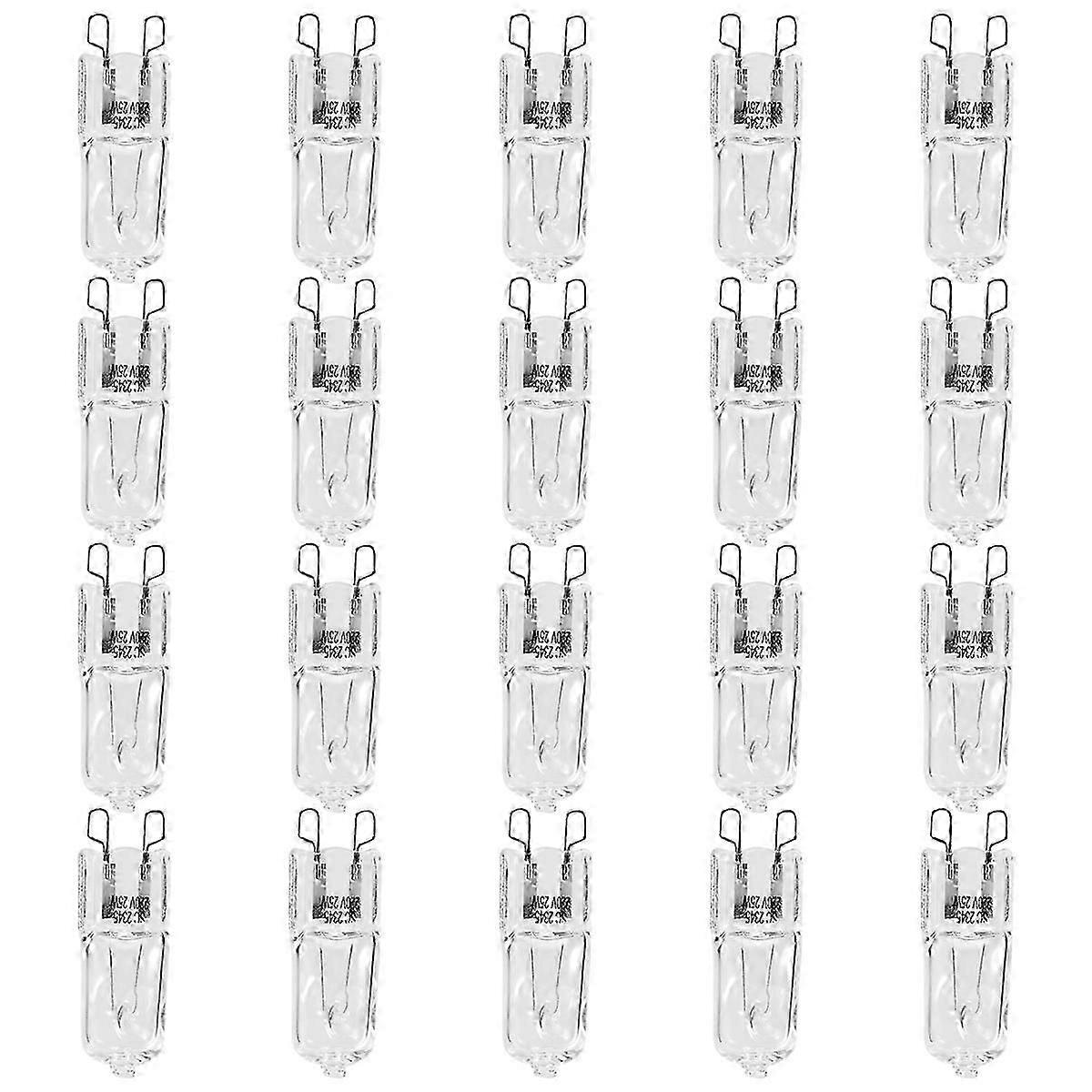 20 Stück G9 Halogenlampen, 25 W, klare Halogenlampen, dimmbar, 2800 K