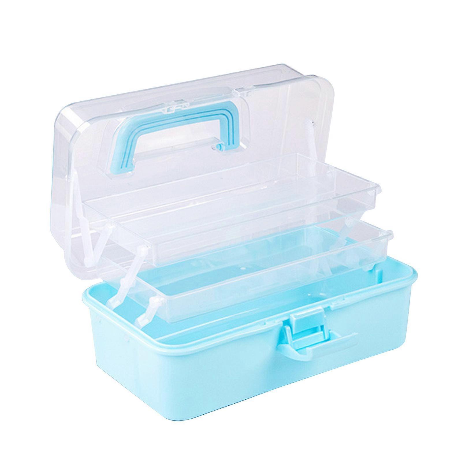 Three-Layer Storage Organizer Large Capacity Storage Box Practical First-Aid Box with Handle for Art Craft and Cosmetics
