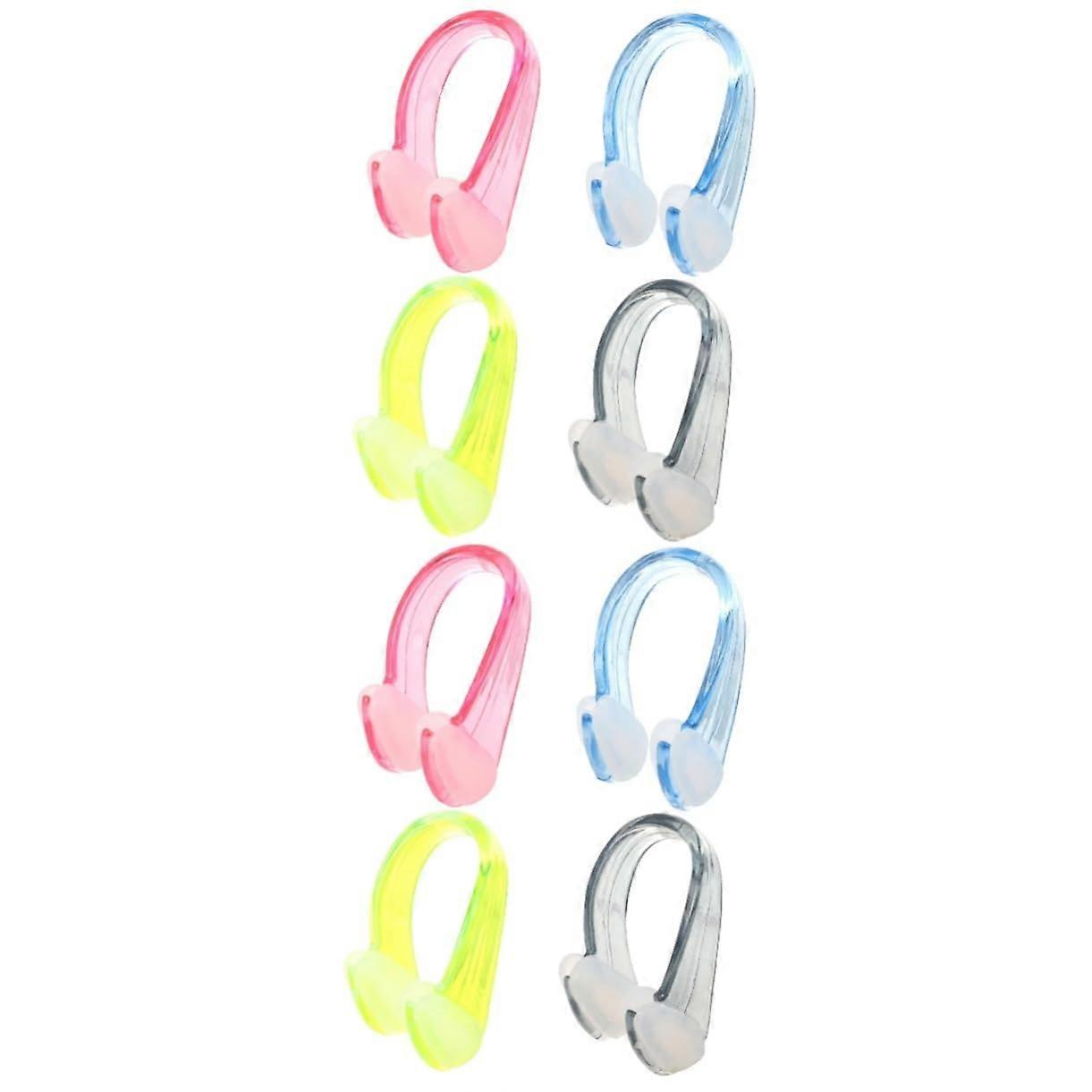 Silicone Swimming Set Nose Plugs for Comfortable Swimming - Portable 2 Sets of 4 Pieces, Suitable for All Ages