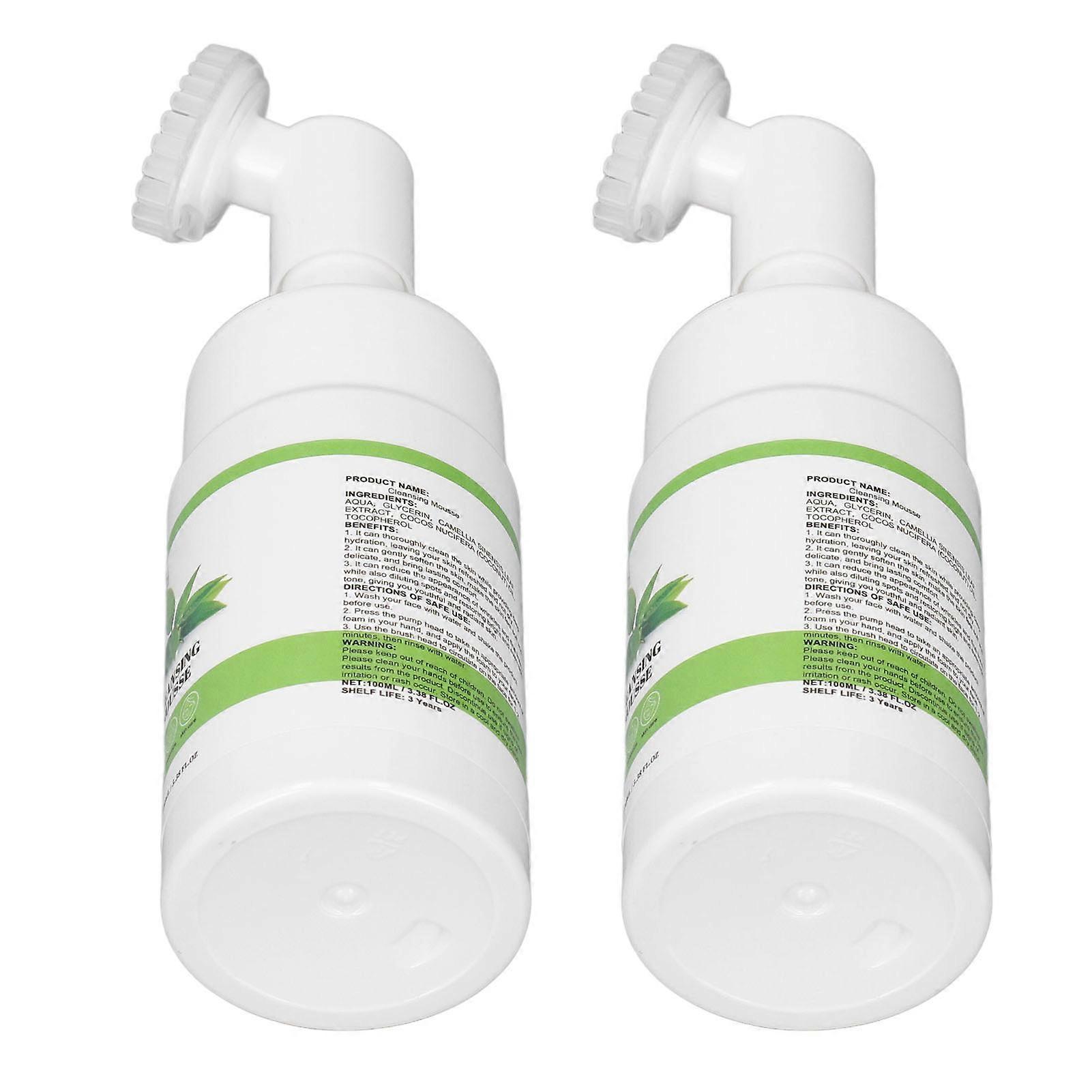 2pcs 100ml Green Tea Cleansing Mousse Deep Cleansing Refreshing Oil Control Wrinkle Reduction Green Tea Mousse Facial Cleanser for Oily Skin Pimple 