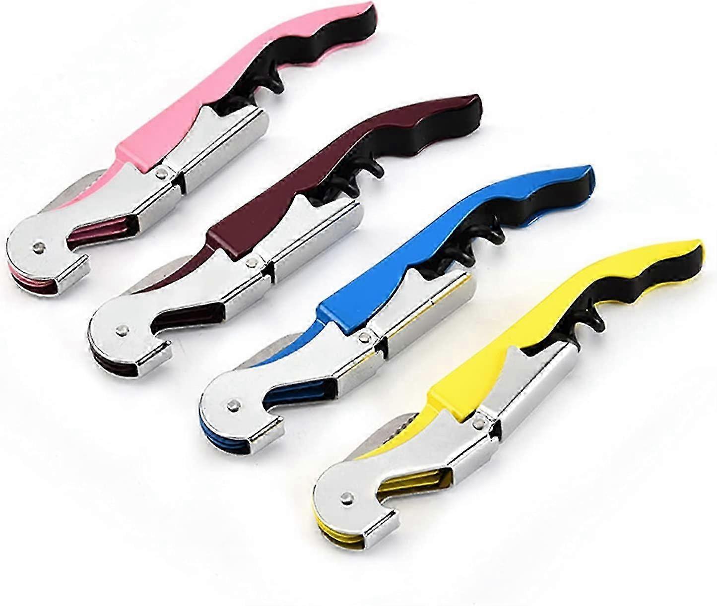 Sturdy Stainless Steel Double-Hinged Bottle Opener, Versatile Multi-Function Tool Available in Four Colors
