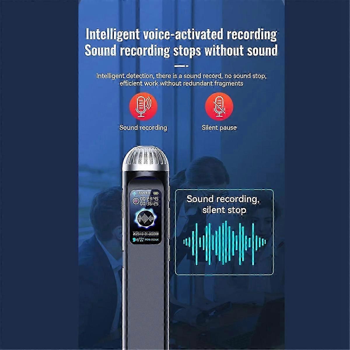 Small Activated Voice Recorder +Microphone,Professional Noise Cancel o Dictaphone Mini Sound Recorder MP3 Player 16G
