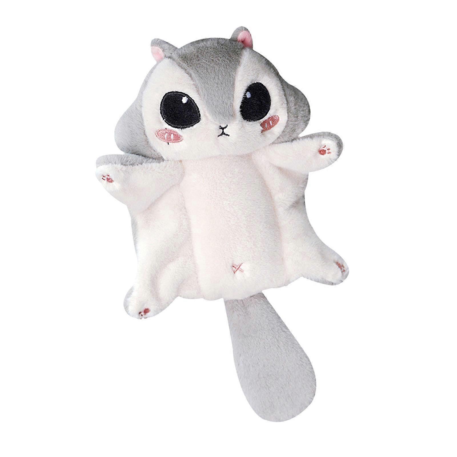 Flying Squirrel Keychain Plush Toy, Realistic Gray Cartoon Ornament for Boys and Girls, Soft Stuffed Keychain Accessory