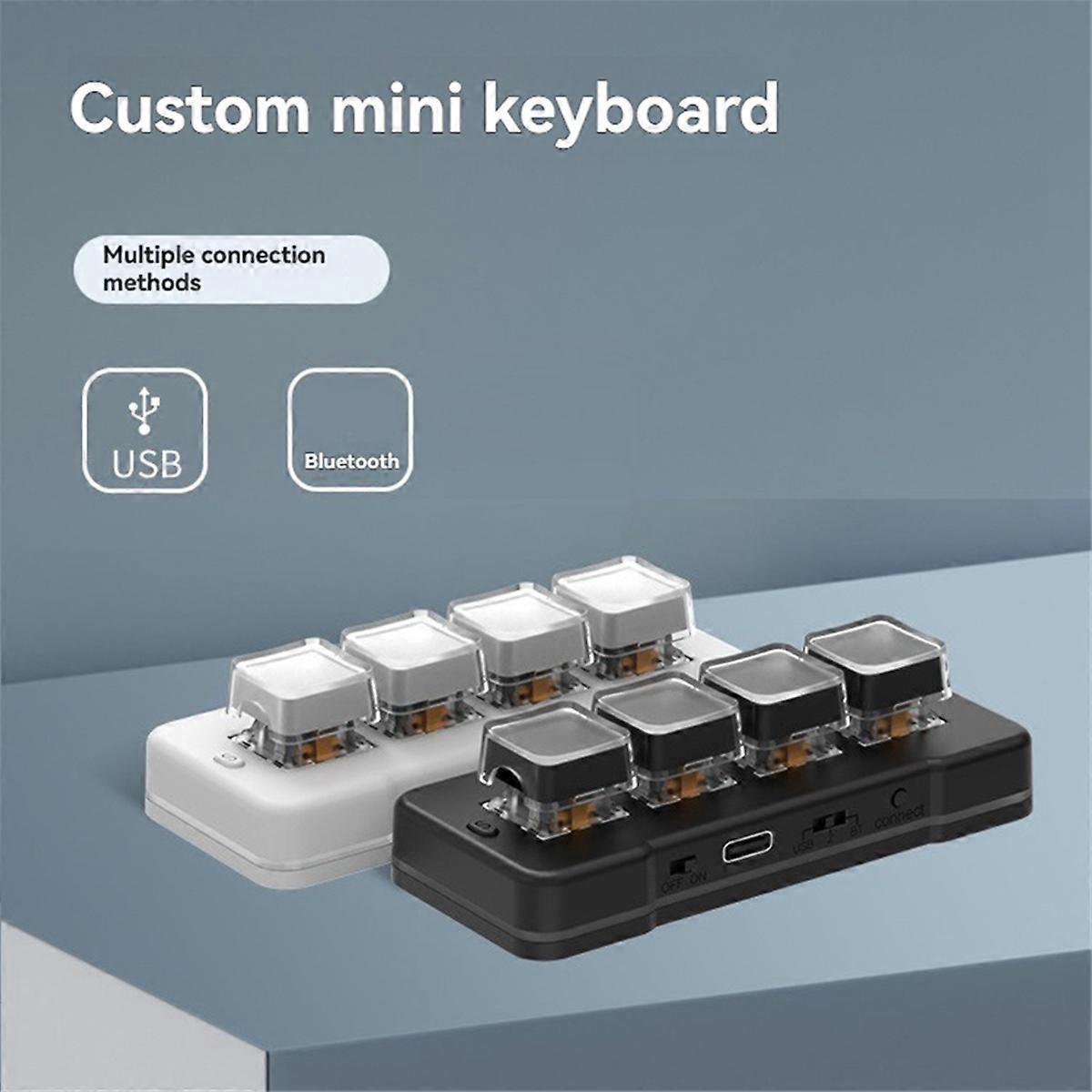 MK424BT 4-Key Mini Customized Keyboard With Mechanical Switch Black
