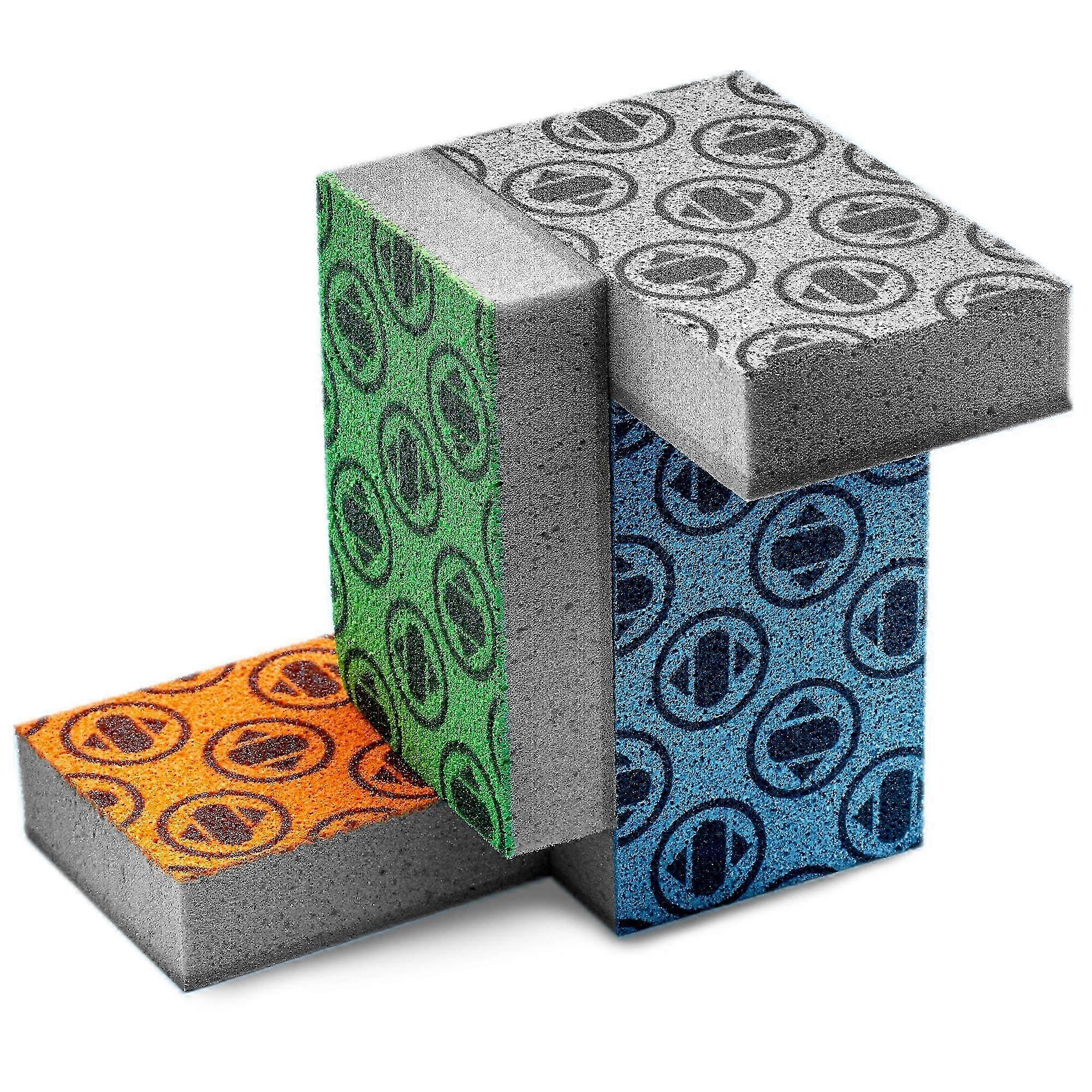 2025 Non-Scratch Scrub Pads 4-Pack - Odor-Free Color-Fade Indicator