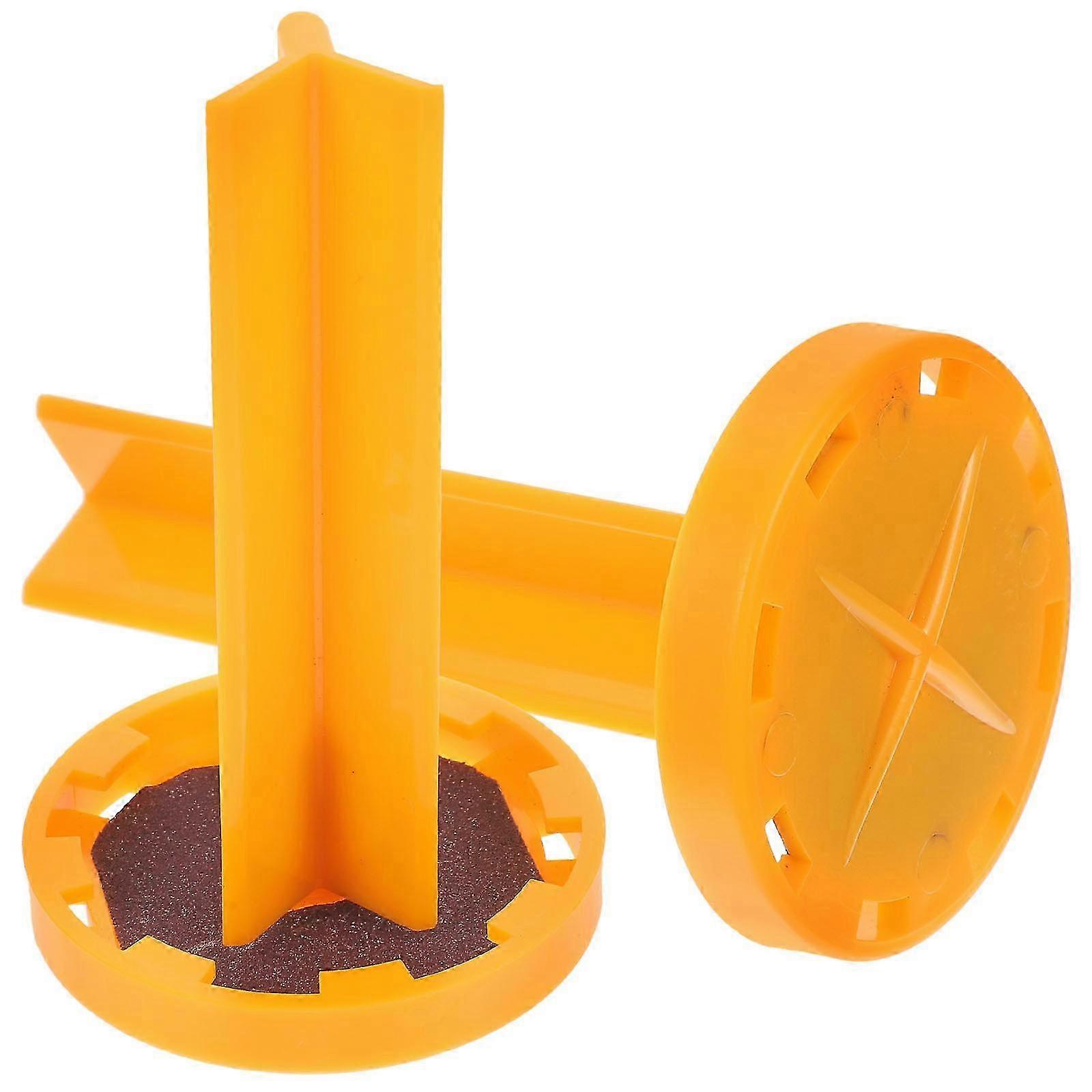 2Pcs en forme de L Cue Cue Shaper Burnisher Outil de réparation de lime pour pointes de queue de billard-Jaune