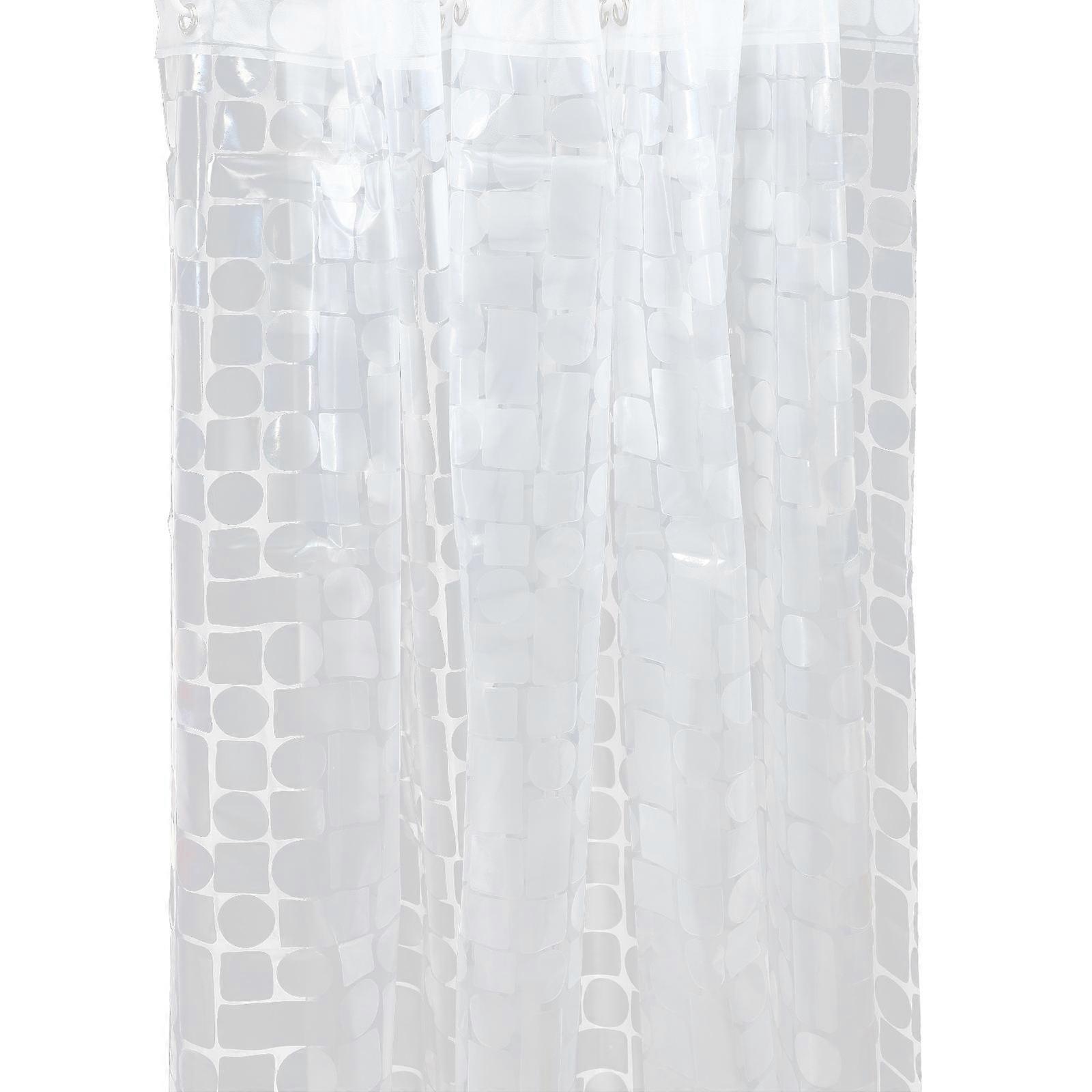 Bath Curtains Waterproof Shower Curtain for Bathroom Use Homeowners 180x180cm White Simple Style Machine Washable 1Set