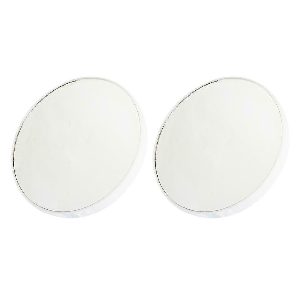 Round Magnifying Glass Mirror Practical Travel Handheld Mirror for Women 2Pcs 8.8CM 15 Times